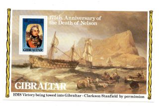 (e151) Gibraltar Miniature Stamp Sheet - 1980 - Sg.  441 - 175th Anniversary Lord Nelson photo