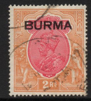 Burma Sg14 1937 2r Carmine & Orange Fine photo