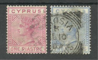 Cyprus Sg12&13 The 1881 Victorian Cc Wat 1p & 2p Cat £67 (see Scan) photo