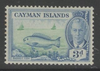 Cayman Islands Sg141 1950 3d Bright Green & Light Blue Mtd photo