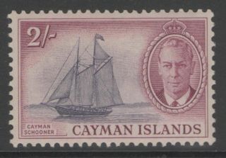Cayman Islands Sg145 1950 2/= Violet & Reddish - Purple Mtd photo