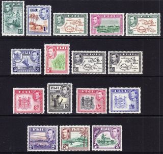 Fiji; 1938 Defs Fine Lot; 16 Stamps; Vals To 5/ - Various Vals/perfs Cat £50 photo