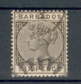 Barbados Qv 1882 - 86 6d Olive - Black Sg100 photo