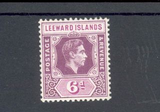 Leeward Islands Kgvi 1938 - 51 6d Deep Dull & Bright Purple Sg109,  Mm photo