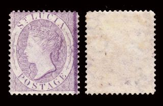 St Lucia Qv 1864 - 76 Wmk Crown Cc P14 6d Violet Sg 17b Fine Mounted Cv £250 photo
