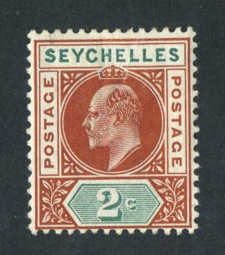 Seychelles 1903 Kevii.  2c Chestnut & Green. .  Og. photo