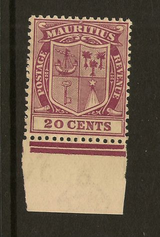 Mauritius: 1926 20c Purple Sg 221 Very Lightly Mounted photo
