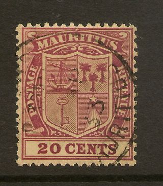 Mauritius: 1926 20c Purple Sg 221 Fine photo