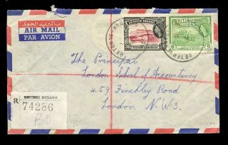 British Guiana 1959 Registered Airmail Beterverwagting Rubber Cds. . .  36c + 6c photo