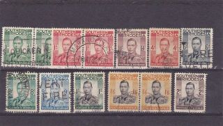 Southern Rhodesia Kgvi Issues To 2/ - Incl.  1/6d High Cat Pair photo