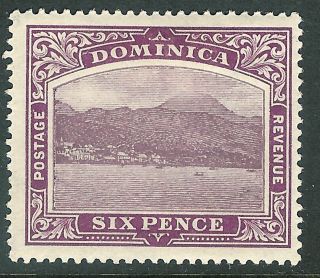 Dominica 1908/21 Dull & Bright - Purple 6d Sg52 photo