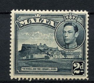 Malta 1938 - 43 Sg 221,  2d Slate - Black Kgvi Definitive Mh A51228 photo