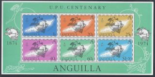 Mini Sheet - Anguilla 1974 Centenary Of U.  P.  U.  Ms194 photo