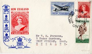 Zealand 1955 International Stamp Exhibition First Day Cover Auckland Shs photo