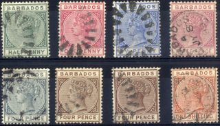 Barbados - Sg 89 - 102 (between) - 1882 - 86 - Definitive Values - photo