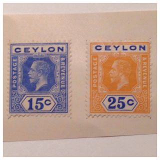 Ceylon Kgv Sg 311 15c Blue Sg 312 25c Orange & Blue Mounted As Per Scan photo