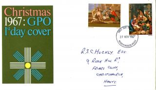 27 November 1967 Christmas Gpo First Day Cover Bournemouth Fdi photo
