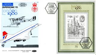 7 May 1980 London 1980 Stamp Exhibition M/s Concorde Flown Benham Bocs 20 Fdc photo
