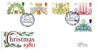 19 November 1980 Christmas Post Office First Day Cover Hollybush Ledbury Shs photo