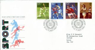10 October 1980 Sport Centenaries Post Office First Day Cover Cardiff Shs (v) photo