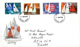 11 June 1975 Sailing Post Office First Day Cover Sutton Surrey Fdi photo