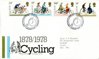 2 August 1978 Cycling Centenary Post Office First Day Cover Harrogate Shs (a) photo