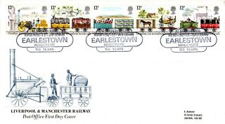 12 March 1980 Liverpool & Manchester Railway Po First Day Cover Earlestown Shs photo