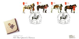 8 July 1997 All The Queens Horses Rm First Day Cover Horse Guards Avenue Shs photo