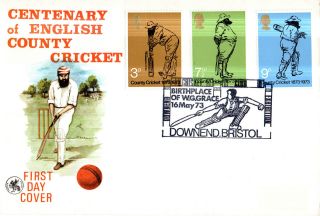 16 May 1973 County Cricket Wessex First Day Cover Dowend Bristol Shs photo