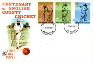 16 May 1973 County Cricket Wessex First Day Cover Nottingham Shire Ccc Fdi photo