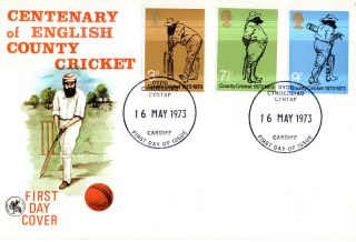16 May 1973 County Cricket Wessex First Day Cover Cardiff Glamorgan Ccc Fdi photo