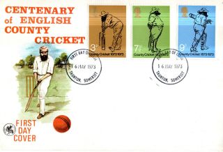 16 May 1973 County Cricket Wessex First Day Cover Taunton Somerset Ccc Fdi photo