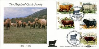 6 March 1984 British Cattle Benham Blcs (2) 25 First Day Cover Edinburgh Shs photo