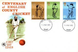 16 May 1973 County Cricket Wessex First Day Cover Derby Derbyshire Ccc Fdi photo