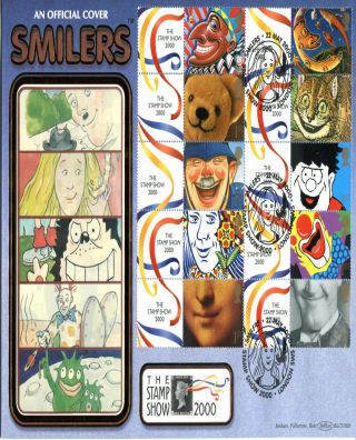 22 May 2000 Smilers Sheet Benham Blcs 182 O/s First Day Cover London Sw5 Shs (v) photo