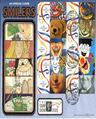 22 May 2000 Smilers Sheet Benham Blcs 182b O/s First Day Cover London Sw5 Shs photo