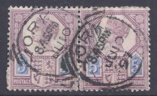 Gb Sg207a Qv 5d Dull Purple & Blue Pair Our Ref K256 Jubilee Issue Die Ii photo