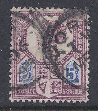 Gb Sg207a Qv 5d Dull Purple & Blue Our Ref K282 Jubilee Issue Die Ii photo