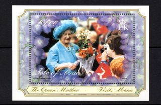 Isle Of Man 2000 Queen Mother ' S Century Visit Isle Of Man Min Sheet Sg Ms881 U/m photo