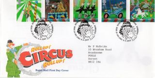 Gb 2002 Circus Royal Mail Fdc With Tallents House Pictorial Fdi Typed Address photo