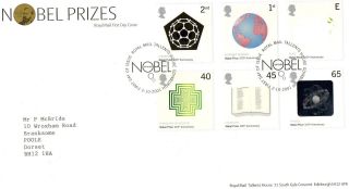 Gb 2001 Nobel Prizes Royal Mail Fdc With Tallents House Pictorial Fdi Typed Addr photo