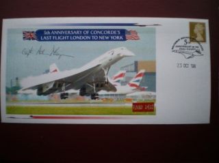 2008 Signed 5th Anniv Of Concorde ' S Last Flight (3) Cover Only 20 Produced photo