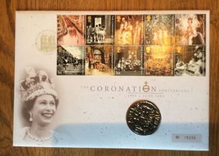 Coin And Stamp First Day Cover - 50th Anniversary Of The Coronation photo