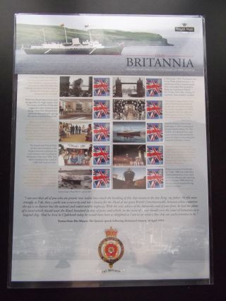 Her Majesty ' S Yacht Britannia Royal Mail Commemorative Smilers Type Sheet photo