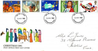 18 November 1981 Christmas Post Office First Day Cover Bournemouth Fdi photo