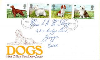 7 February 1979 Dogs Post Office First Day Cover Romford Essex Fdi photo