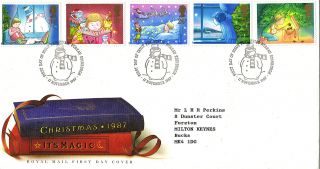 17 November 1987 Christmas Royal Mail First Day Cover Bureau Shs photo