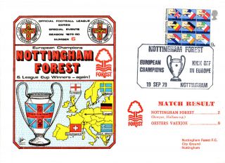 19 September 1979 Nottingham Forest 2 Oesters Vaexjoe 0 Commemorative Cover photo