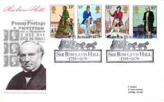 22 August 1979 Sir Rowland Hill Post Office First Day Cover Warwick Coach Shs photo