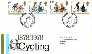 2 August 1978 Cycling Centenary Post Office First Day Cover Harrogate Shs photo